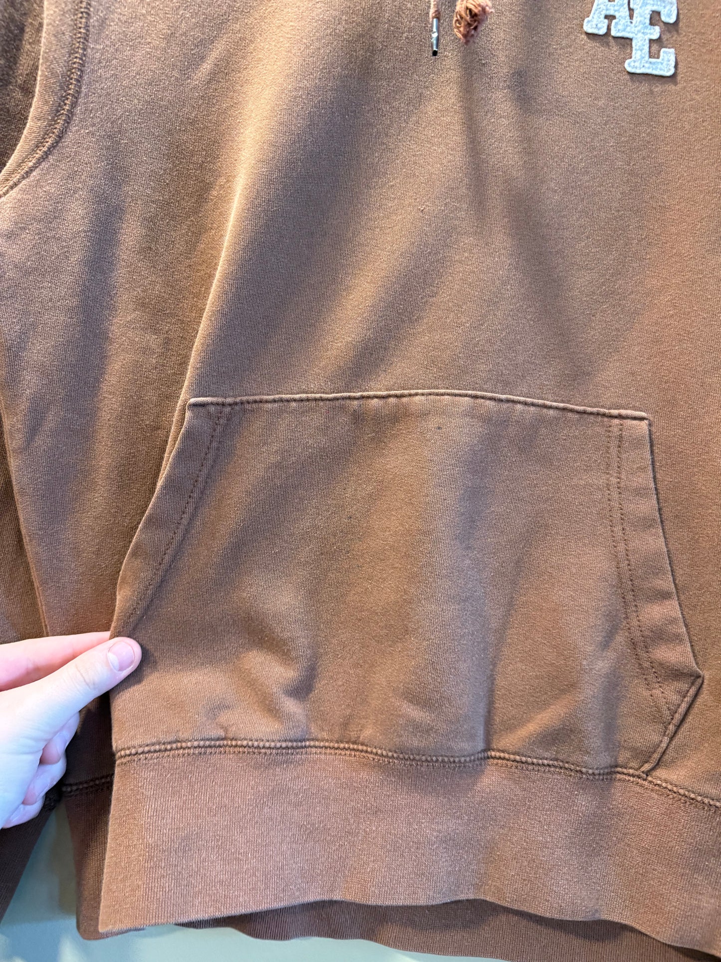 Vintage Y2K American Eagle Brown Hoodie Sweatshirt- S
