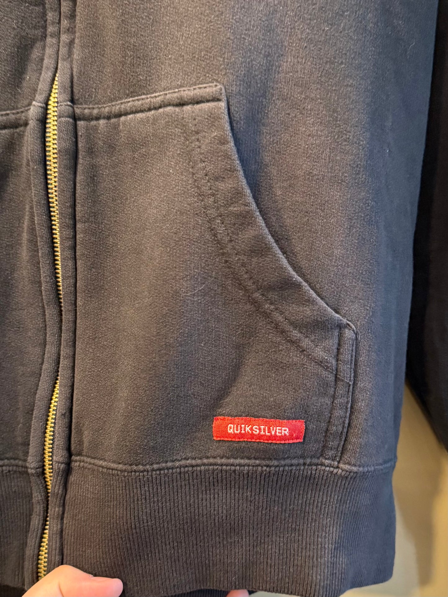 Vintage Quiksilver Big Logo Zip-Up Hoodie Sweatshirt- M