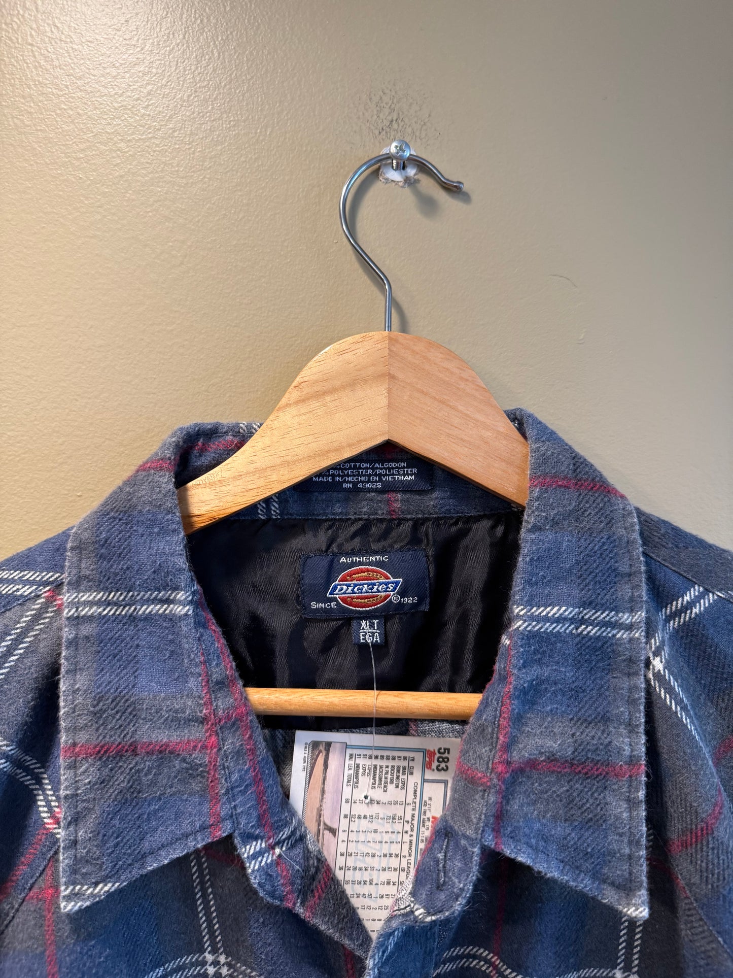 Vintage Dickies Gray Pearl Snap Flannel Shirt- XLT