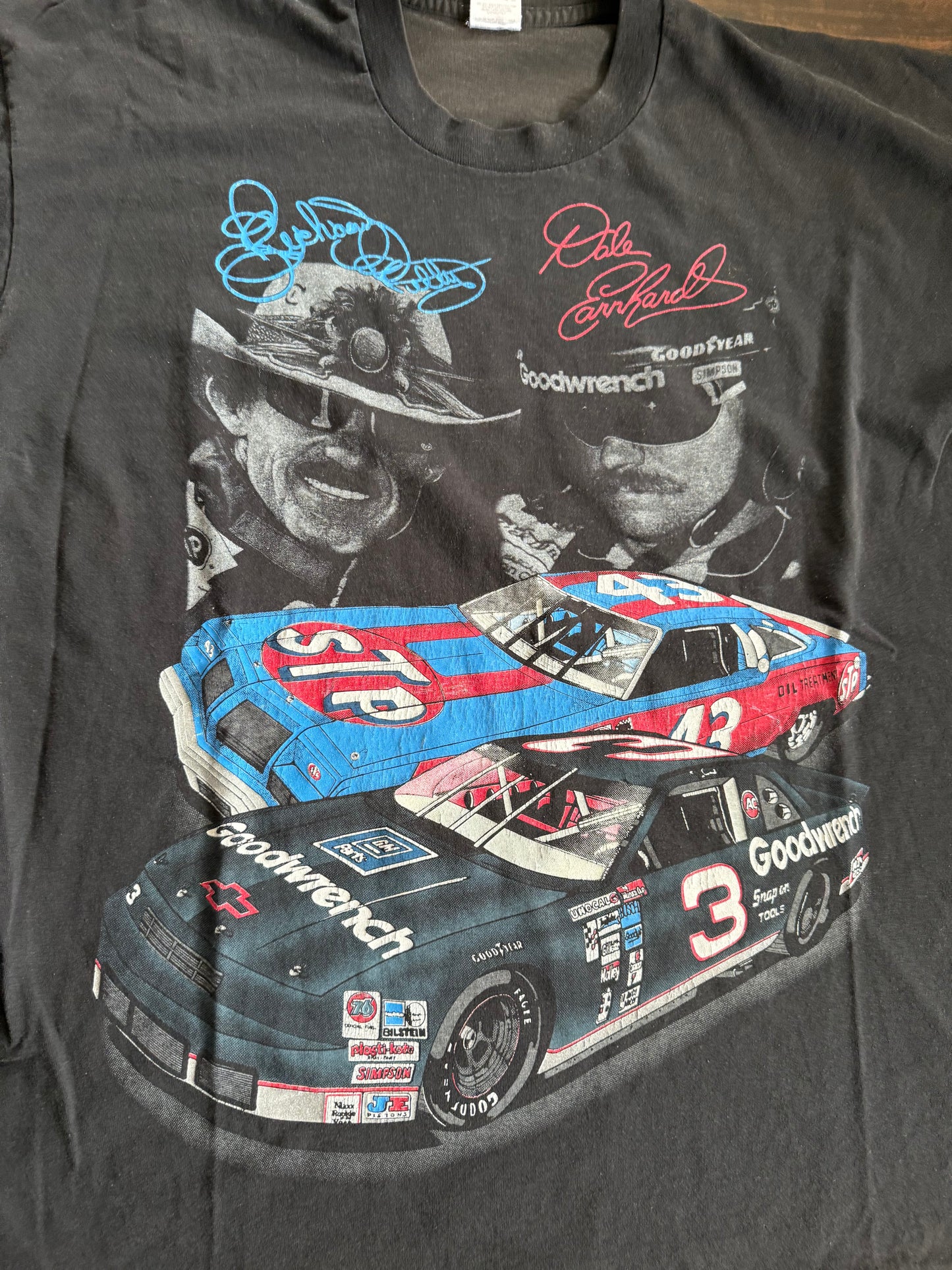 Vintage NASCAR Dale Earnhardt & Richard Petty Winston Cup Champions T-Shirt- XL
