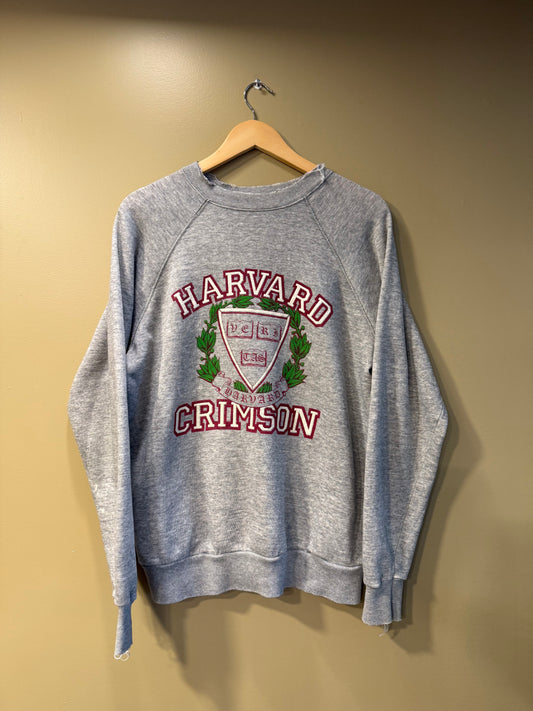 Vintage Harvard University Crimson Gray Crewneck Sweatshirt- L