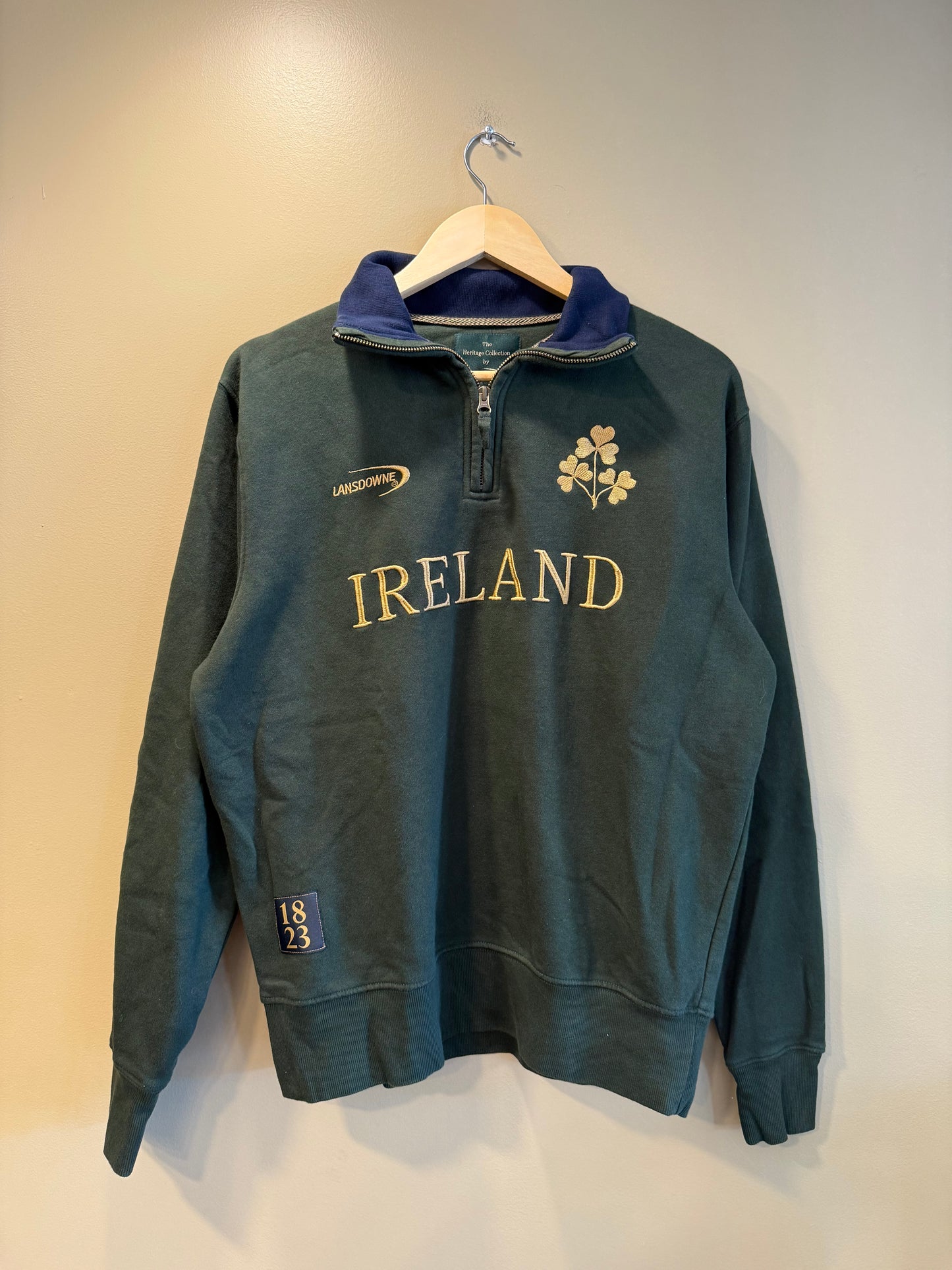 Vintage Ireland Green Quarter-Zip Sweatshirt- XL