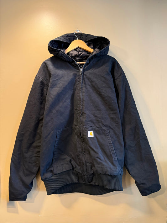 Vintage Carhartt Black Hooded Zip-Up Jacket- XL