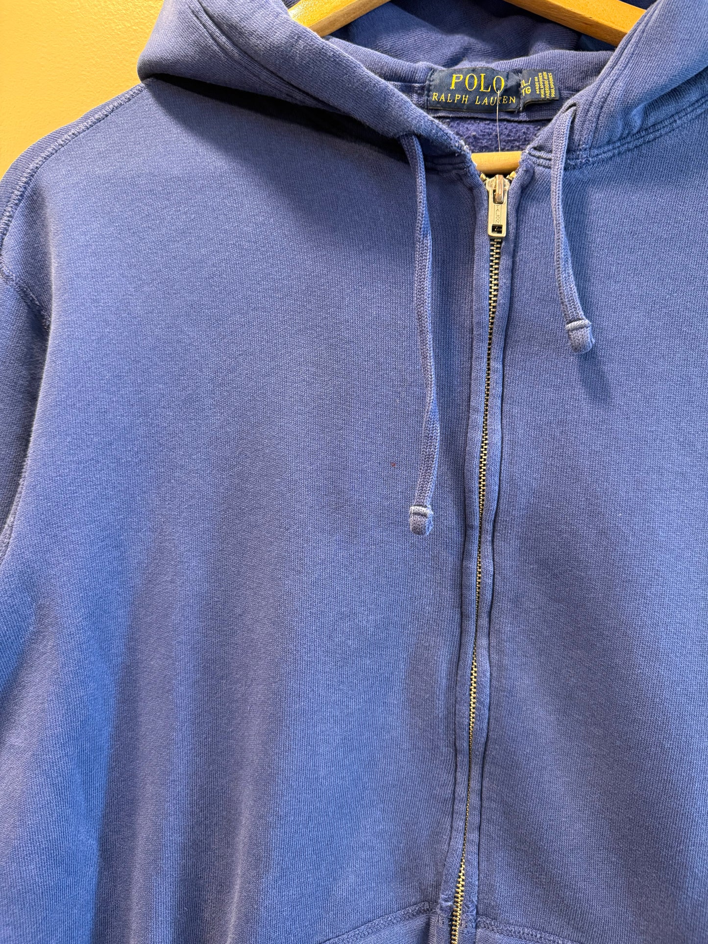 Vintage Polo Ralph Lauren Distressed Blue Hoodie Sweatshirt- XL