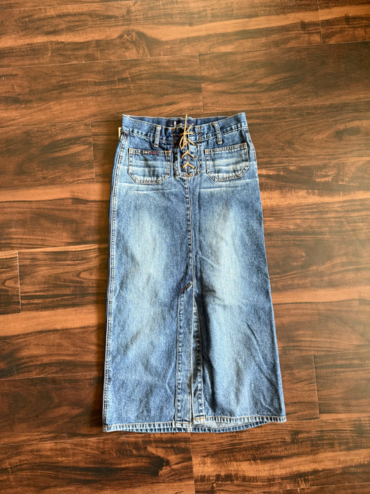 Vintage Y2K L.E.I. Long Denim Skirt- 25