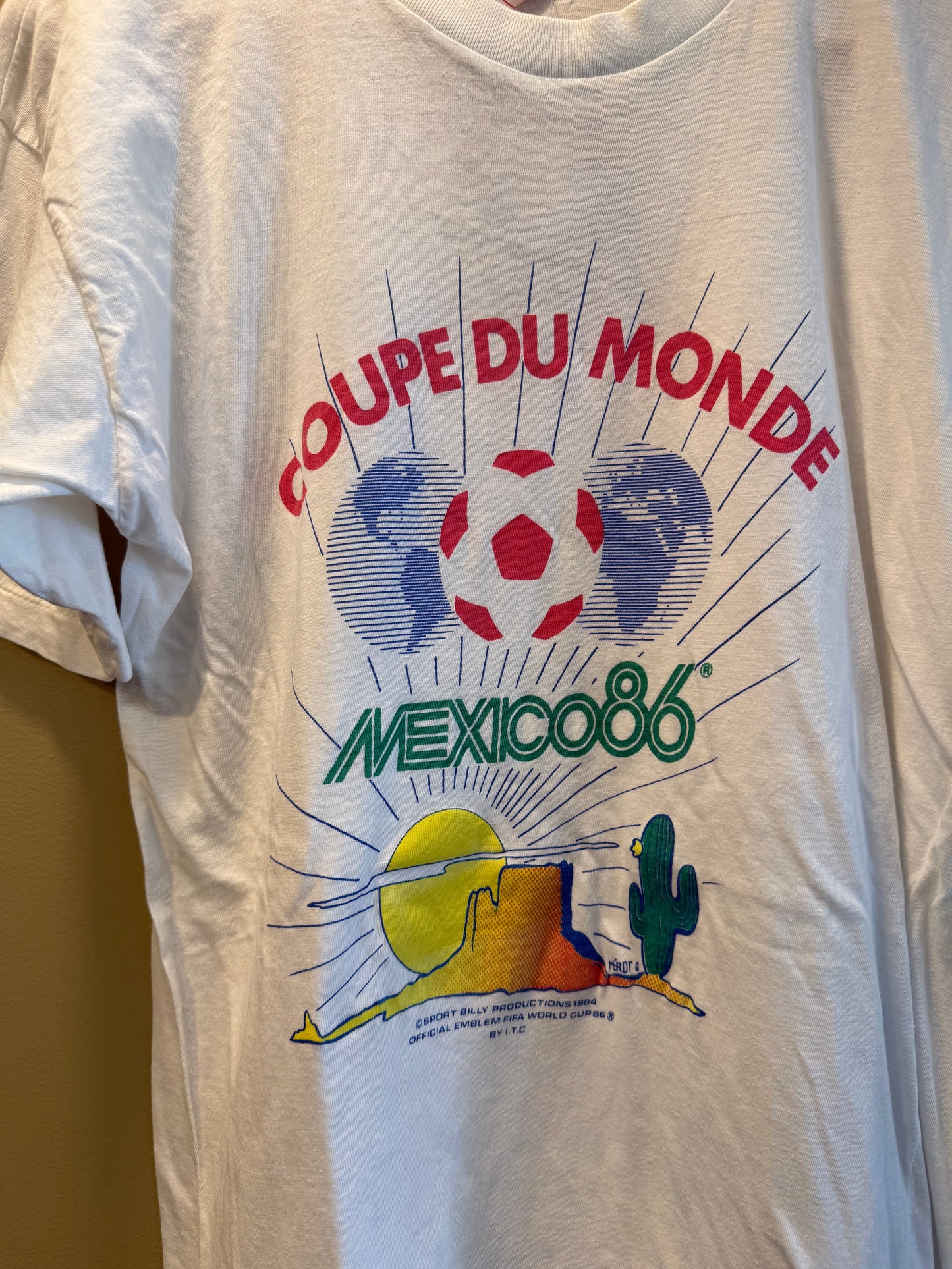Vintage Mexico World Cup 86 Desert White T-Shirt- M