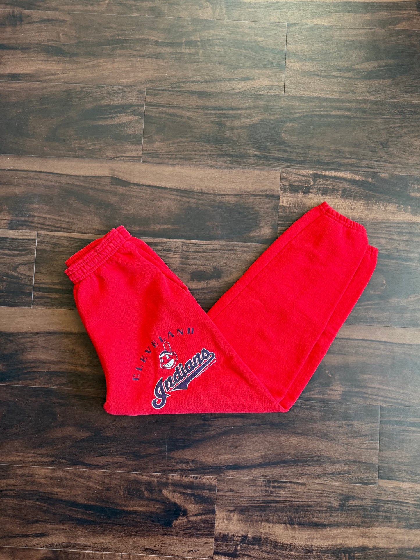 Vintage Cleveland Indians Red Sweatpants- 26x27