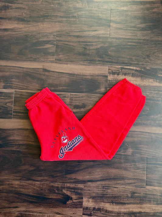 Vintage Cleveland Indians Red Sweatpants- 26x27