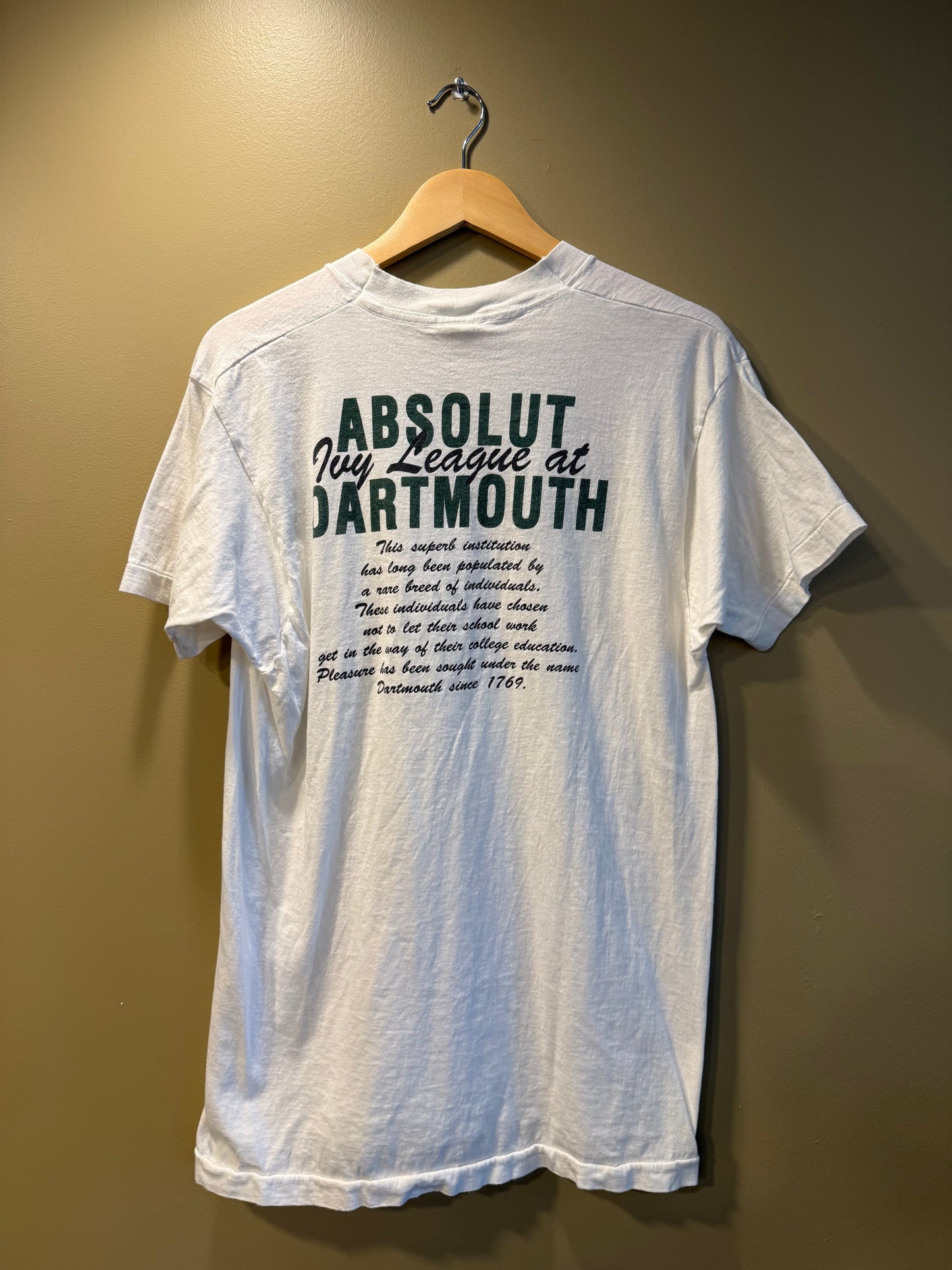 Vintage Dartmouth University Absolut Vodka T-Shirt- M