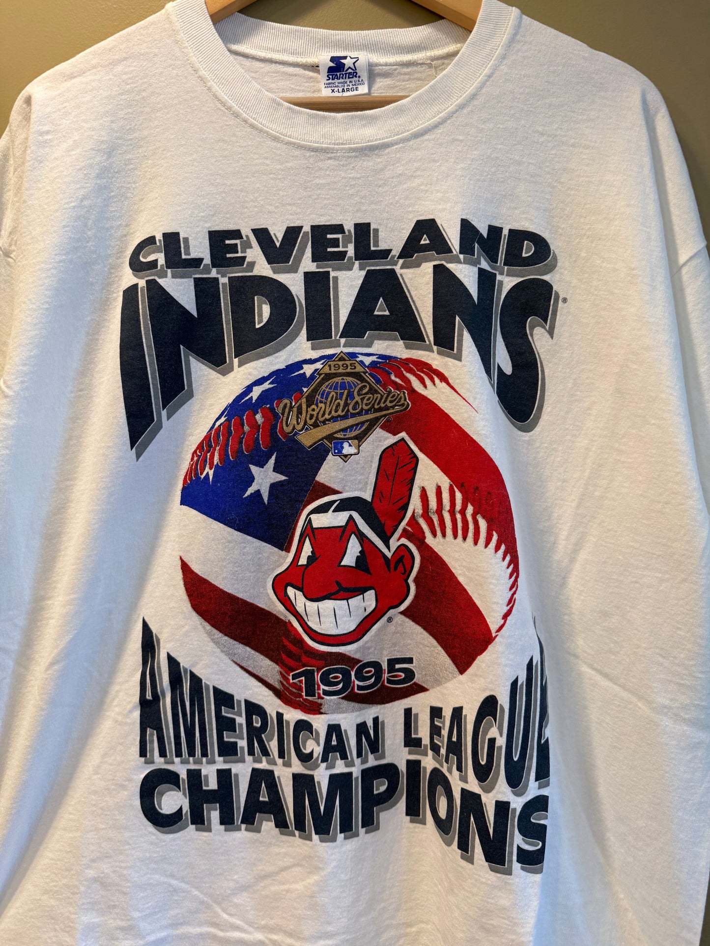 Vintage Starter Cleveland Indians American League Champjons T-Shirt- XL