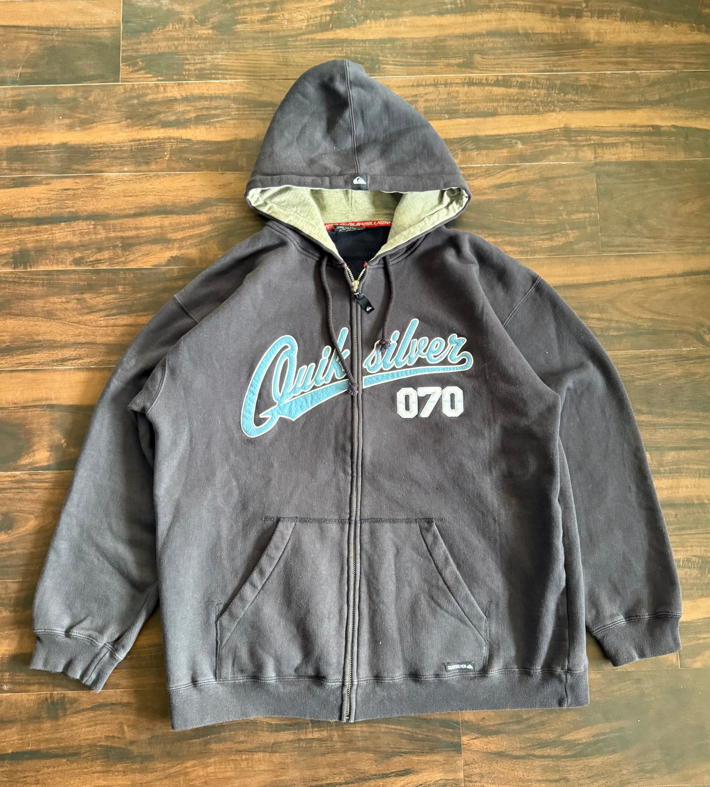 Vintage Y2K QuikSilver Navy Blue Surfwear Hoodie Sweatshirt- XL