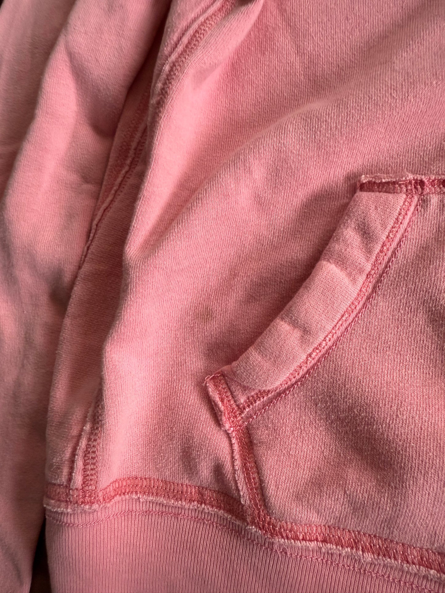 Vintage Y2K Abercrombie & Fitch Pink Embossed Zip-Up Hoodie Sweatshirt- M