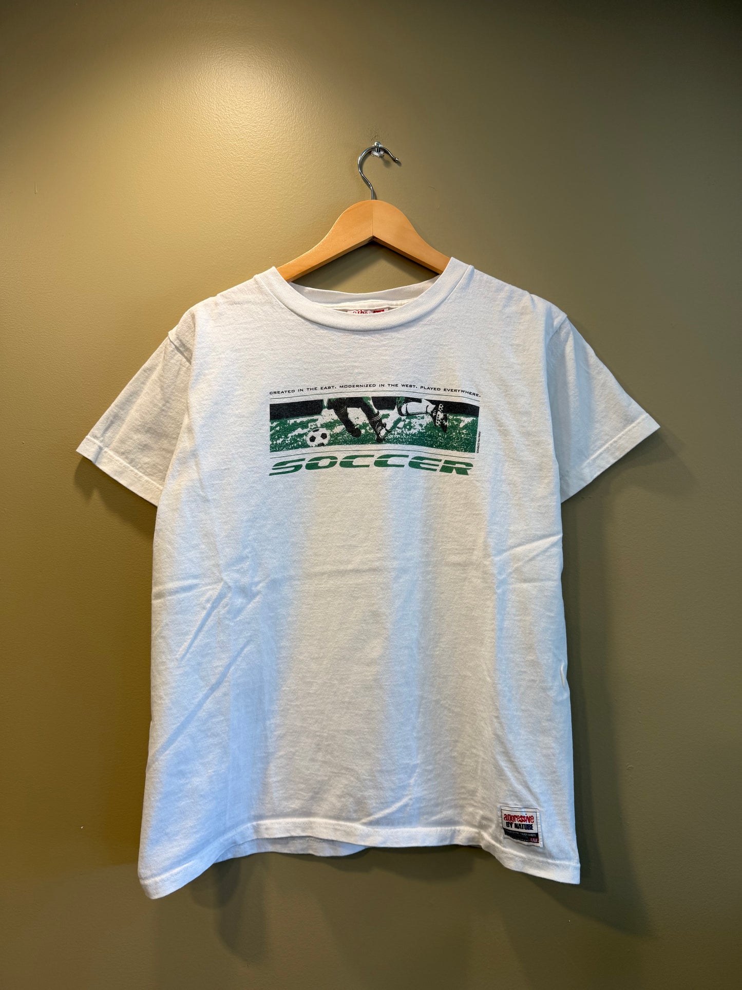 Vintage Aussie T Company Soccer Graphic T-Shirt- S/M