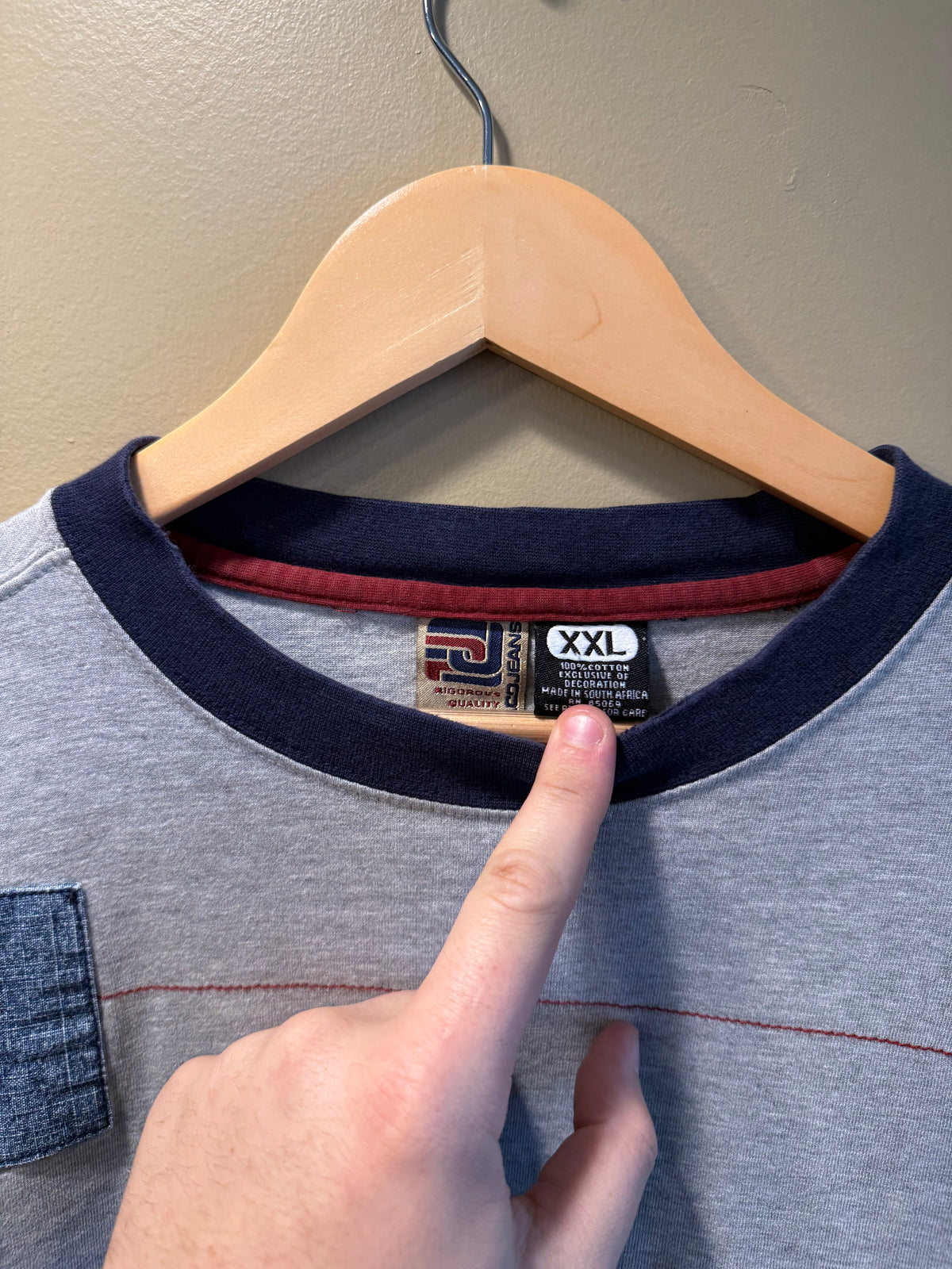 Vintage Paco Denim Jeans Gray Long Sleeve T-Shirt- XL