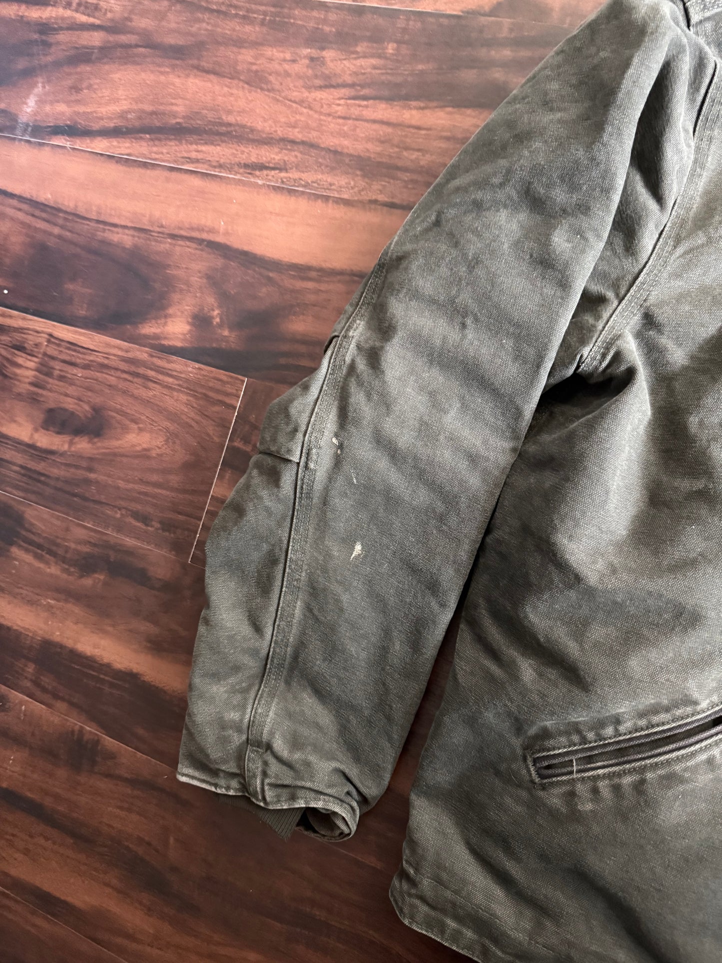 Vintage Carhartt J141-MOS Hooded Fleece-Lined Jacket- L