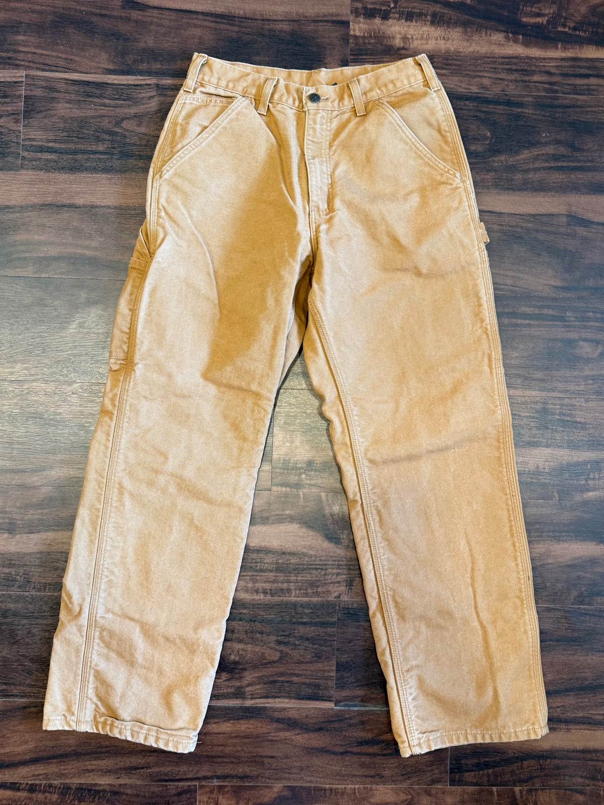Vintage Carhartt Flannel Lined Tan Carpenter Pants- 28x30