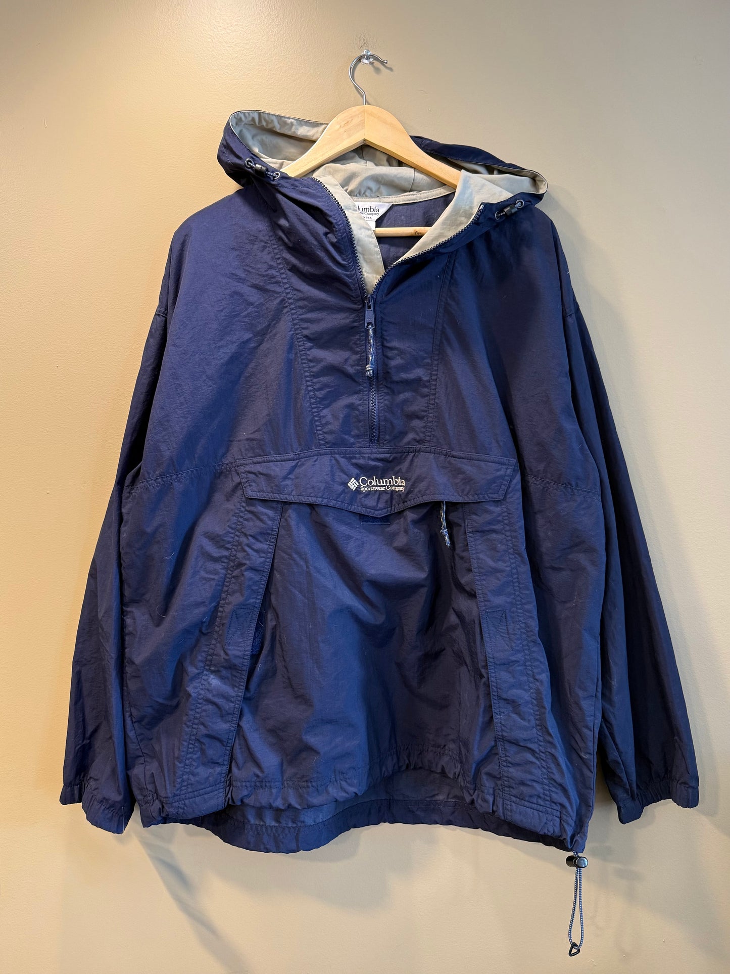 Vintage Columbia Sportswear Navy Blue Windbreaker Jacket- L