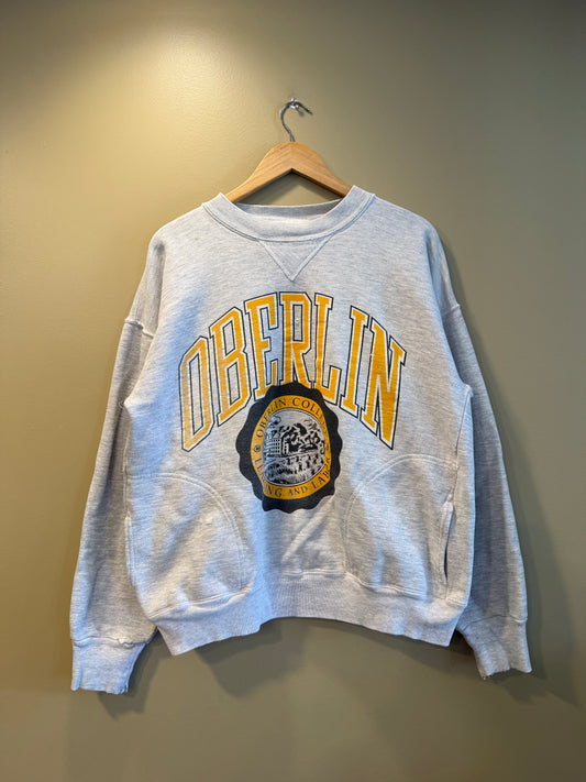 Vintage Oberlin College Spell Out Crewneck Sweatshirt- L