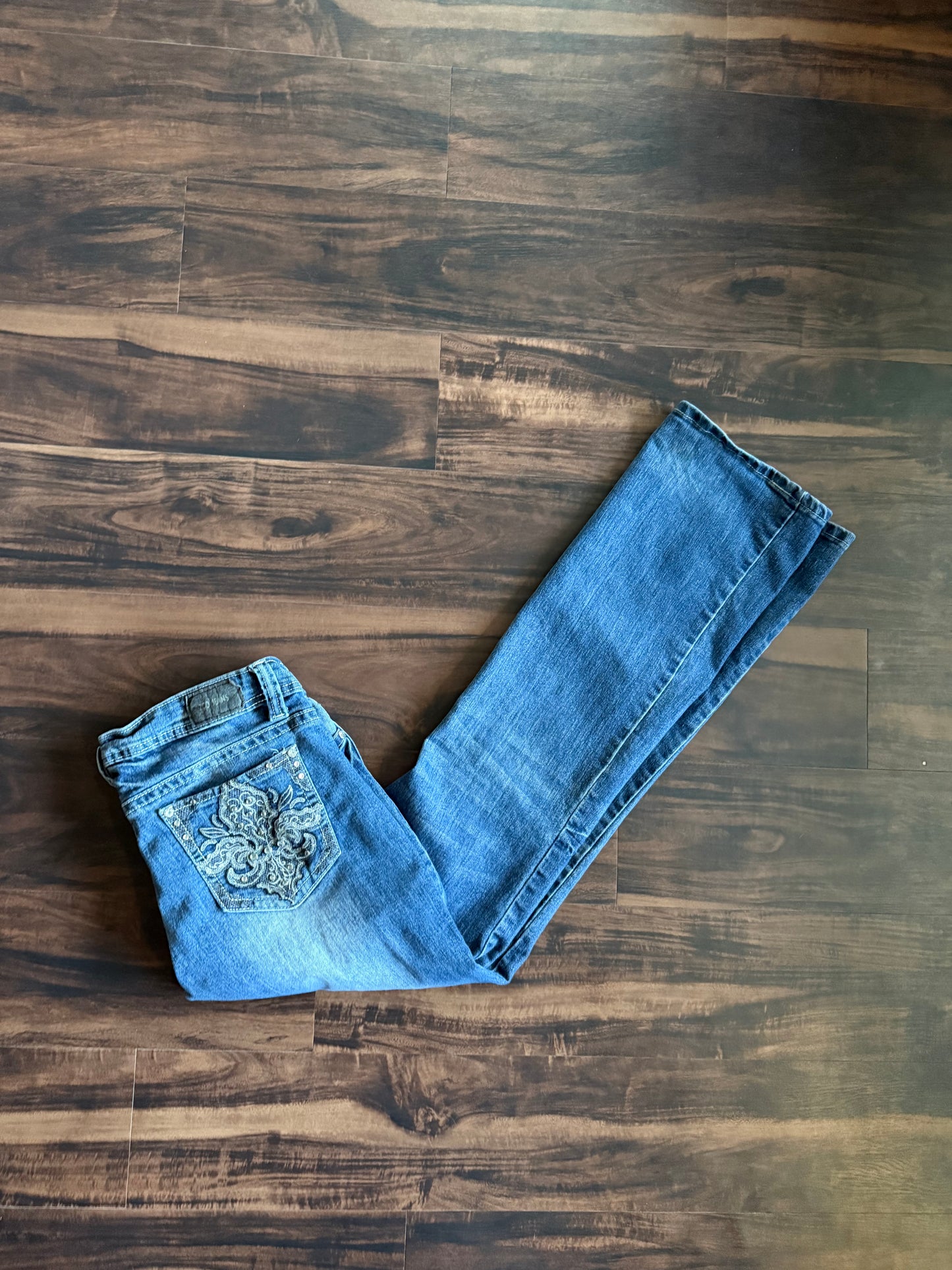 Vintage Y2K ZCO Embroidered Flared Denim Jeans- 33x33