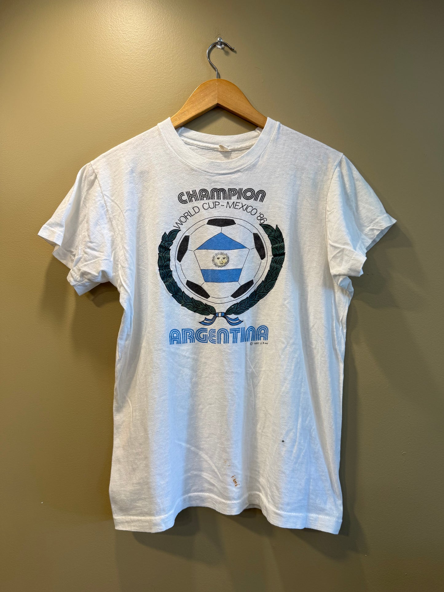 Vintage Argentina World Cup 86 Champion Hand Of God T-Shirt- M