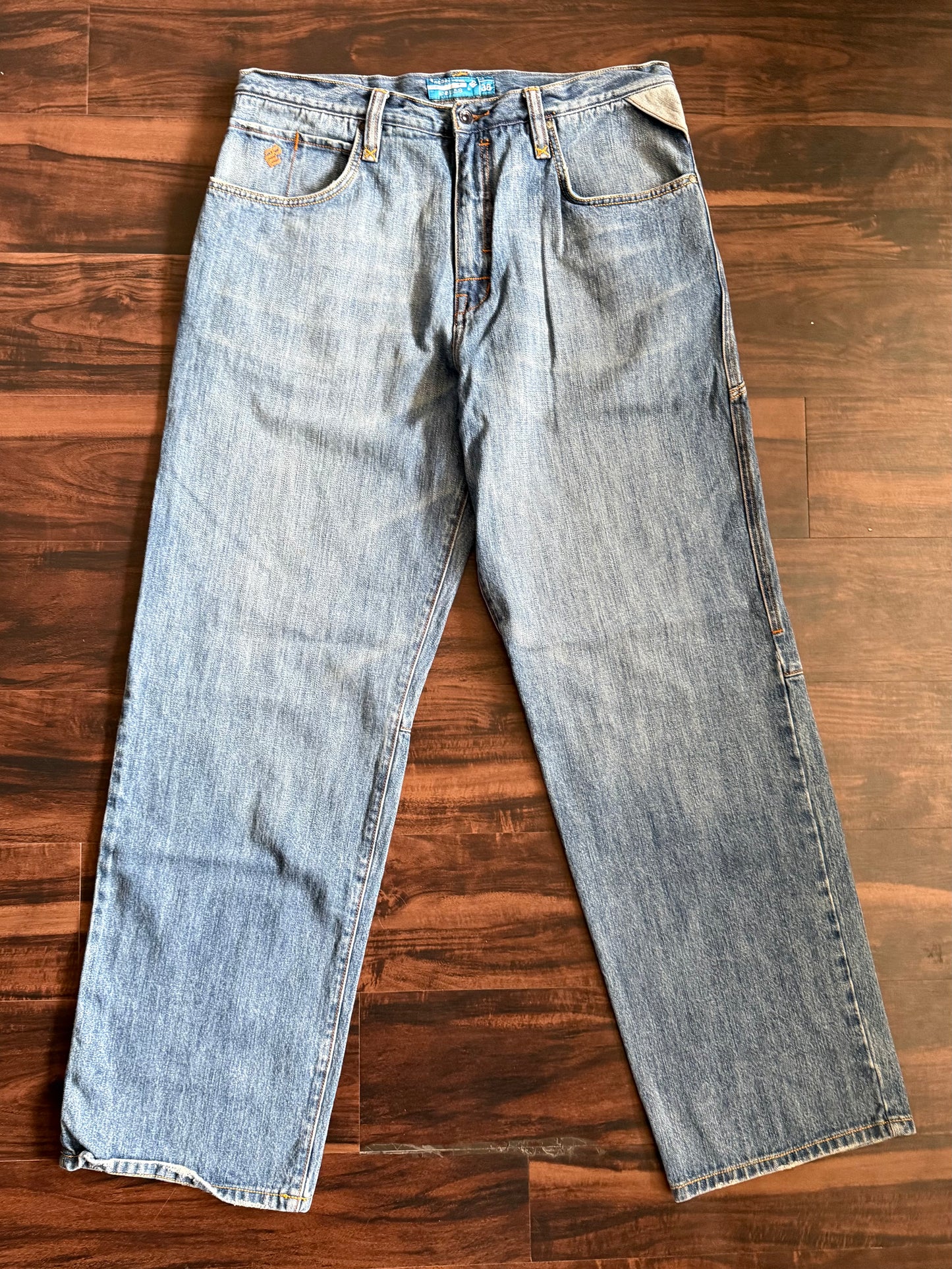 Vintage Y2K Rocawear Light Wash Embroidered Denim Jeans- 36x35