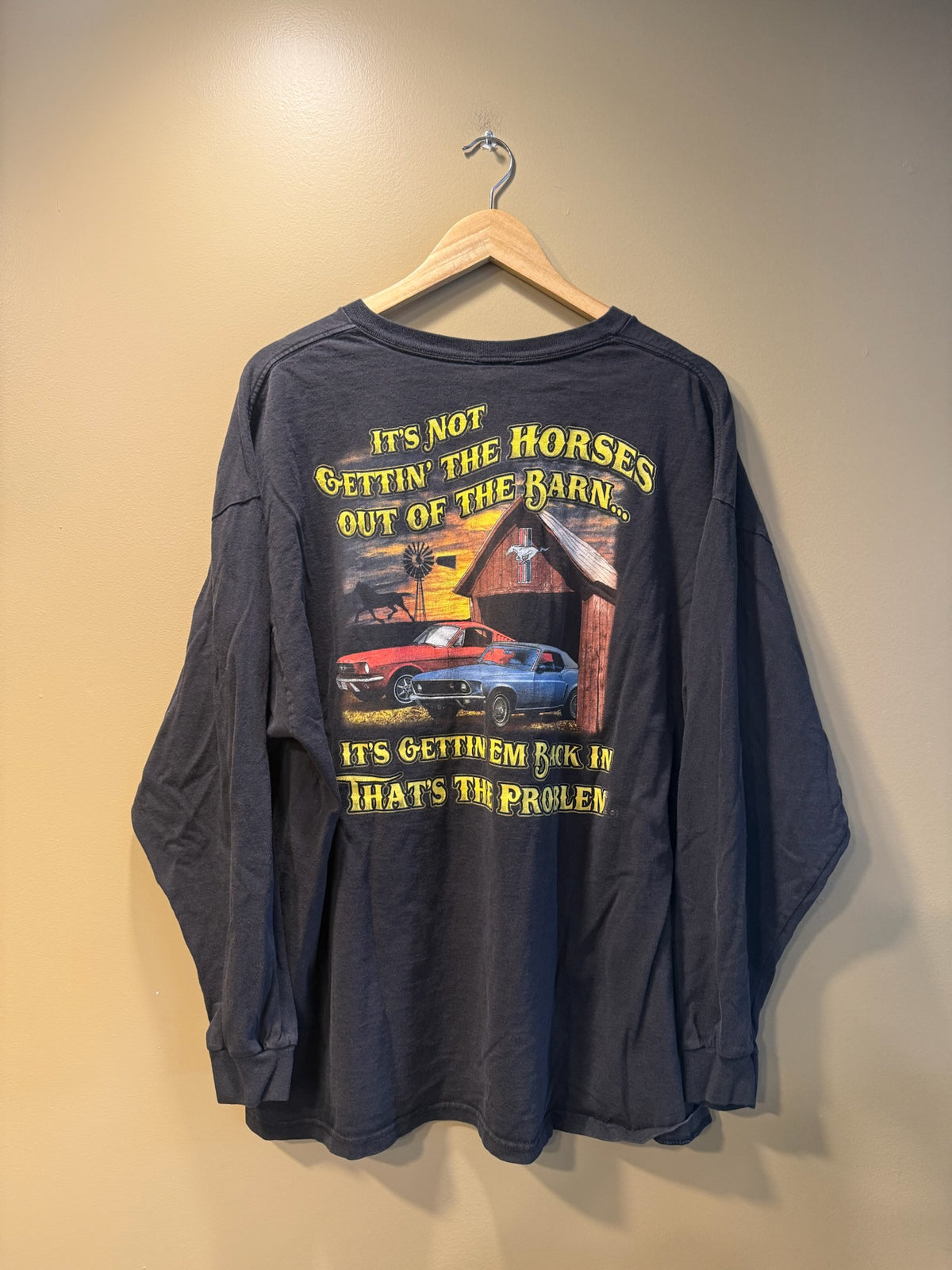 Vintage Ford Mustang Long Sleeve T-Shirt - XL
