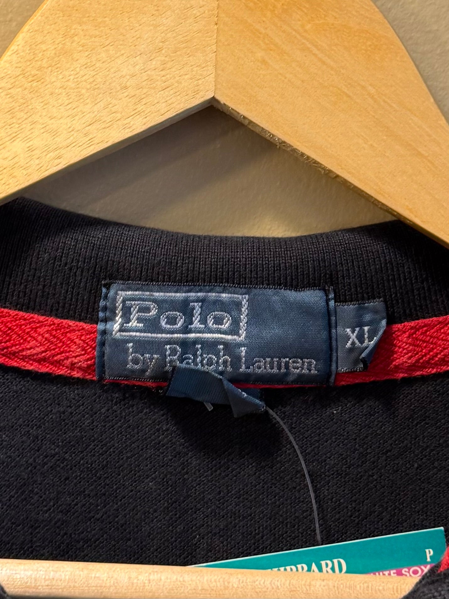 Vintage Polo Ralph Lauren Black & Red Polo Shirt- XL