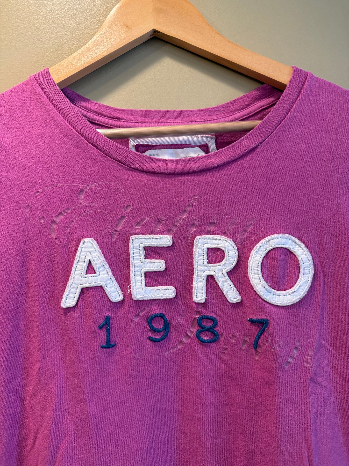 Vintage Y2K Aeropostale Pink Baby Tee T-Shirt- M