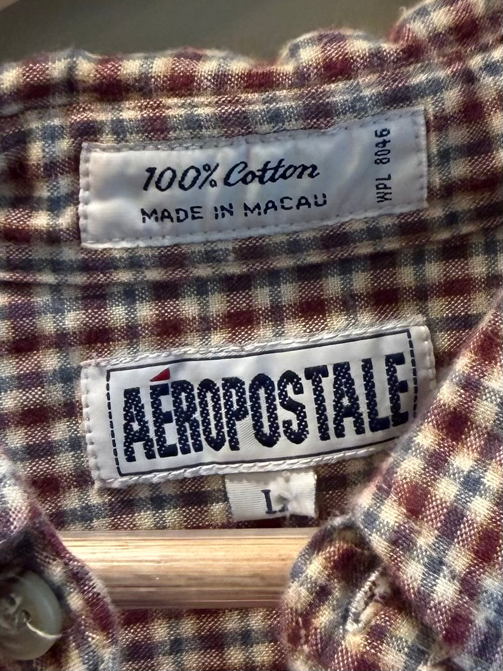 Vintage Y2K Aeropostale Red & Orange Checkered Button-Up- L