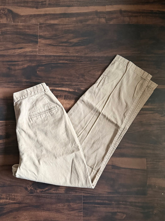 Vintage L.L. Bean Tan Pleated Khaki Trousers- 27x30