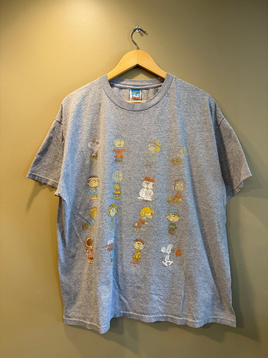 Vintage Peanuts Whole Cast Gray T-Shirt- XL