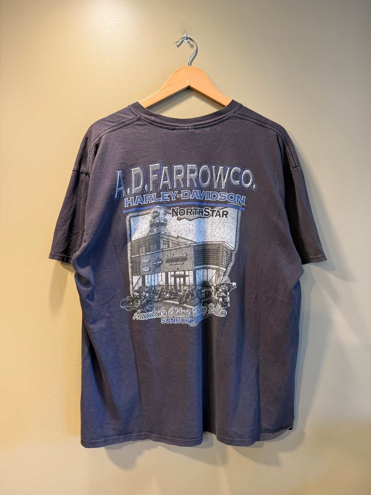 Vintage Harley Davidson Blue Flame Motorcycle T-Shirt- XL