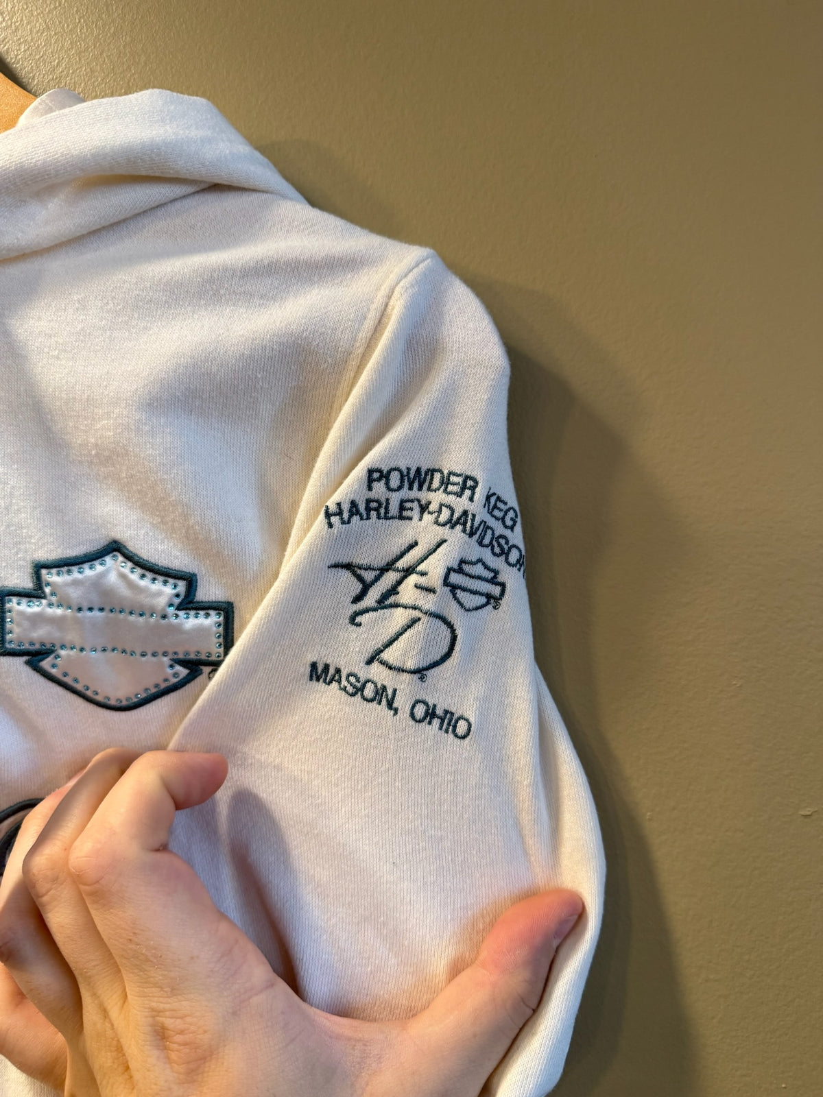 Vintage Y2K Harley Davidson Women’s Zip-Up Hoodie Sweatshirt - S