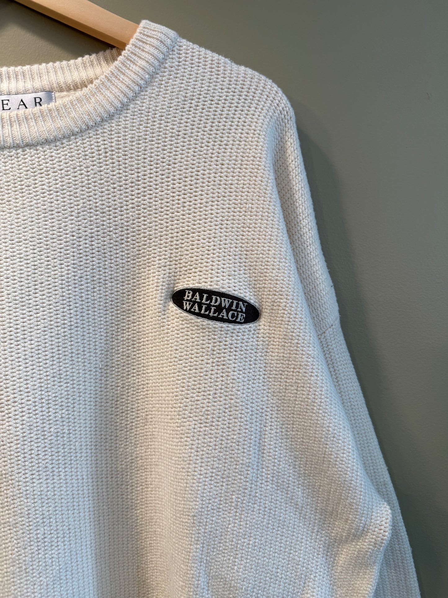 Vintage Baldwin Wallace College White Sweater- XXL