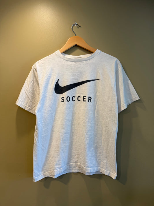 Vintage Nike Soccer White T-Shirt- M