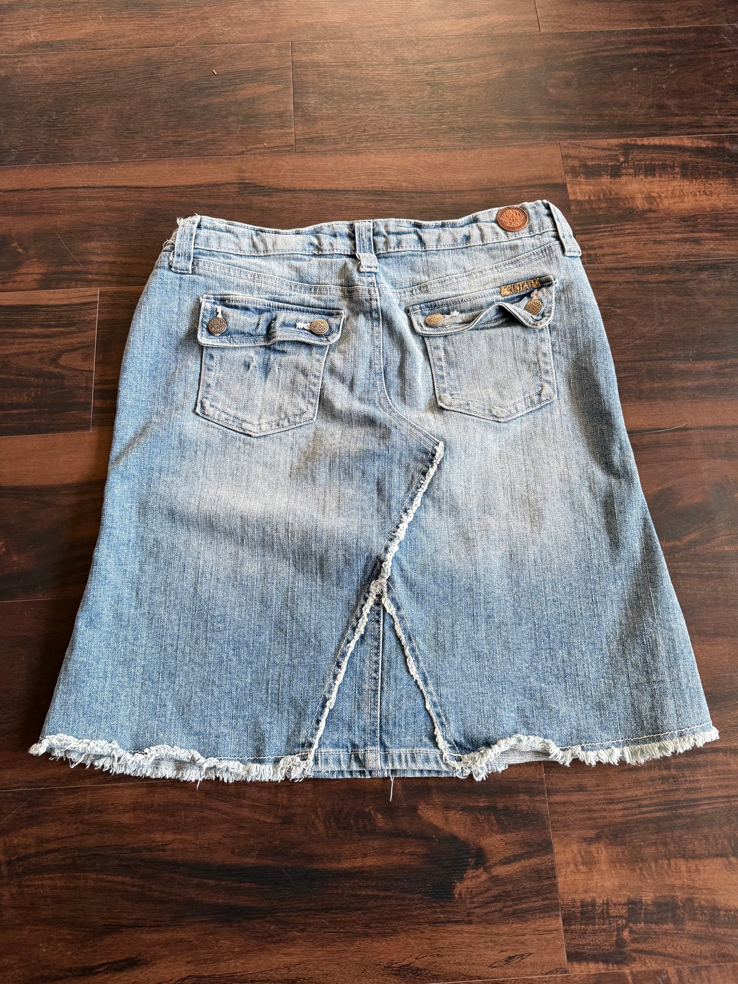 Vintage Y2K Hint Jeans Light Wash Denim Skirt- 31