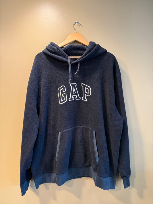 Vintage Gap Black Fleece Hoodie Sweatshirt- XL