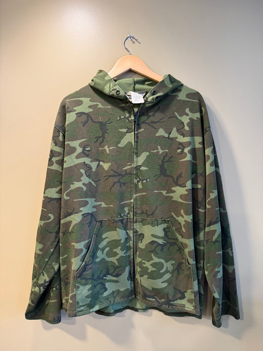 Vintage Muleskins Carhartt Camouflage Zip-Up Hoodie Sweatshirt- XL