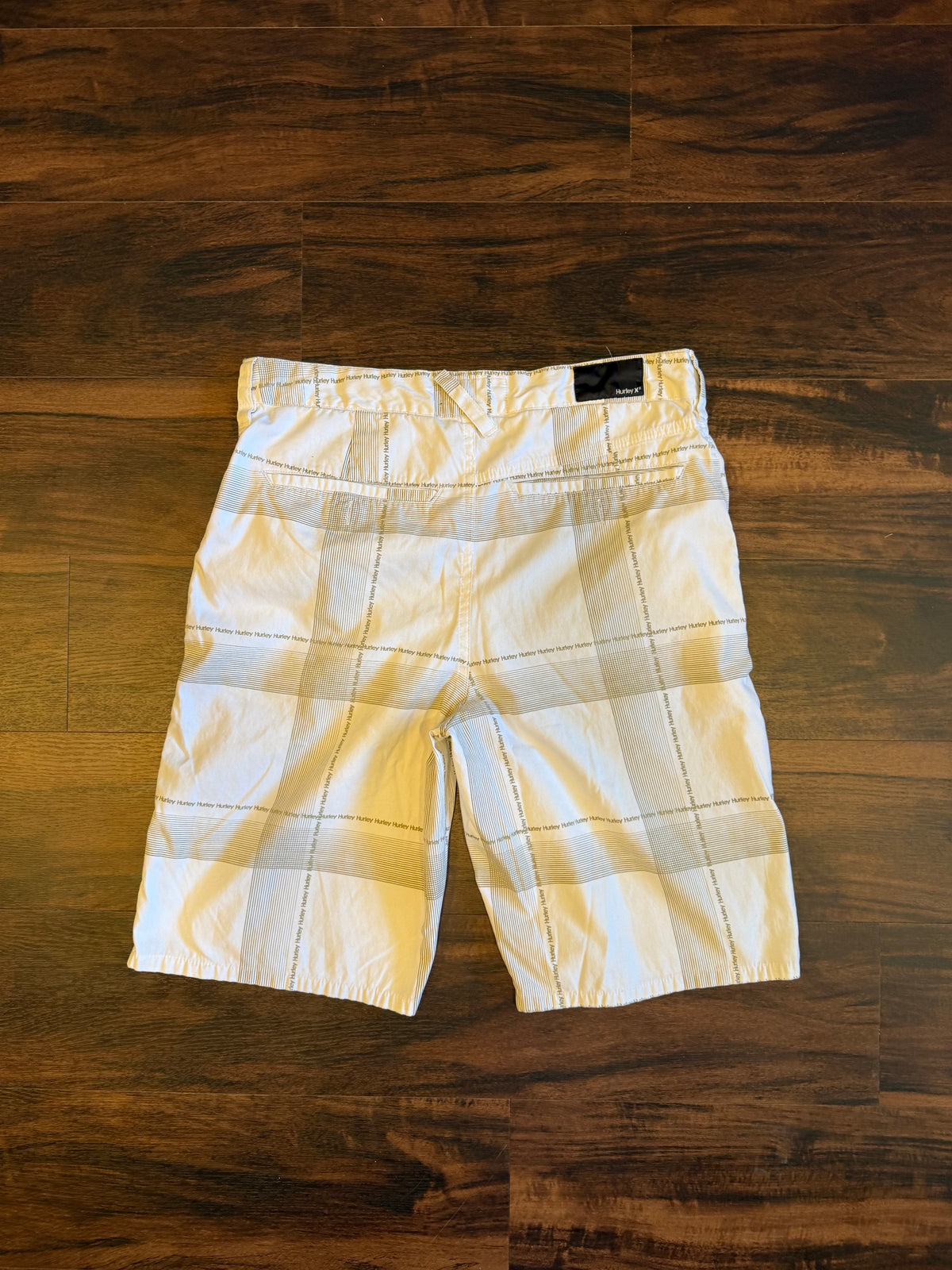 Vintage Hurley Checkered White Board Shorts- 30