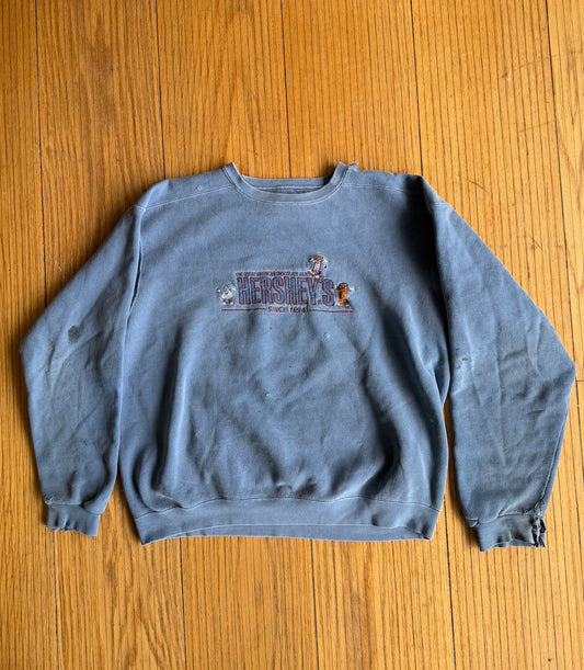 Vintage Thrashed Hershey’s Chocolate Character Crewneck Sweatshirt- XL