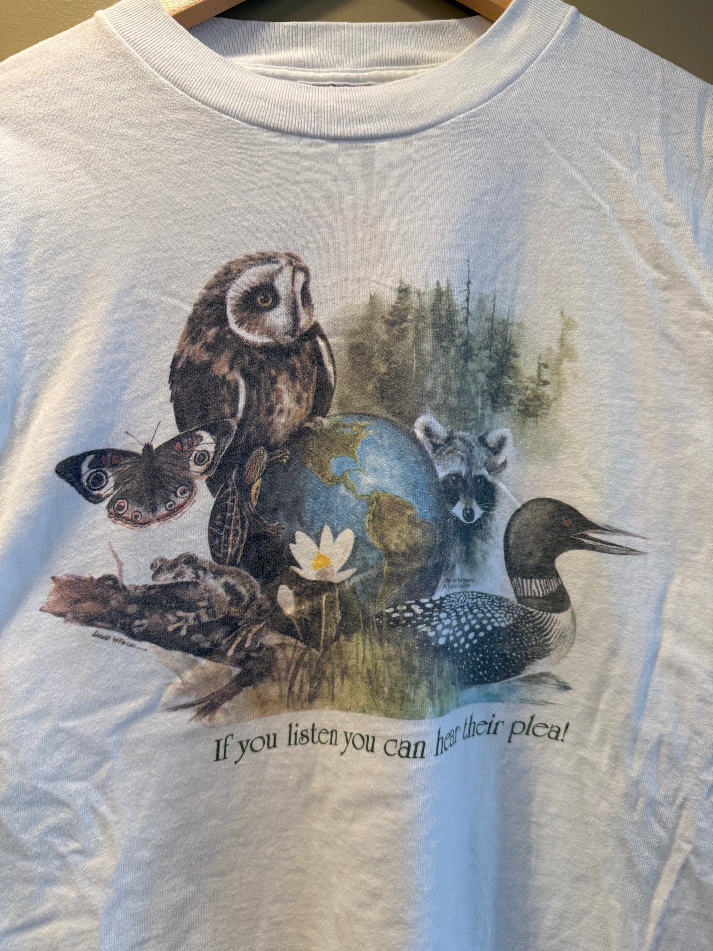 Vintage Hear Their Plea Nature T-Shirt- L