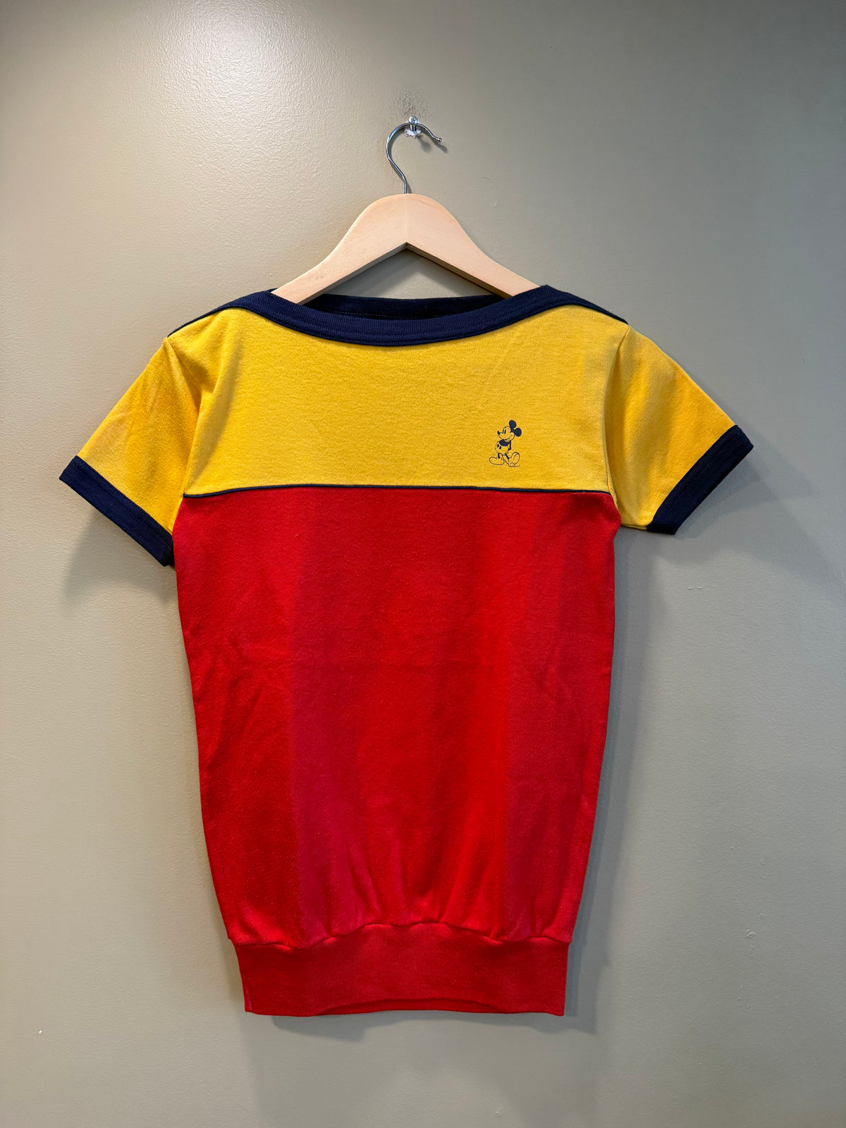 Vintage Disney Mickey Mouse Ringer T-Shirt- XS/S