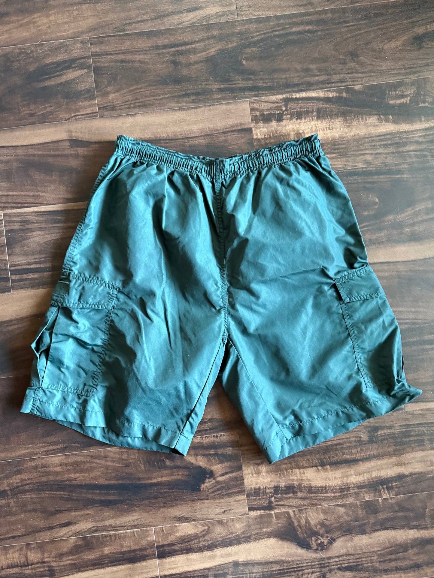 Vintage U.S. Olympic Green Nylon Carpenter Shorts- 32