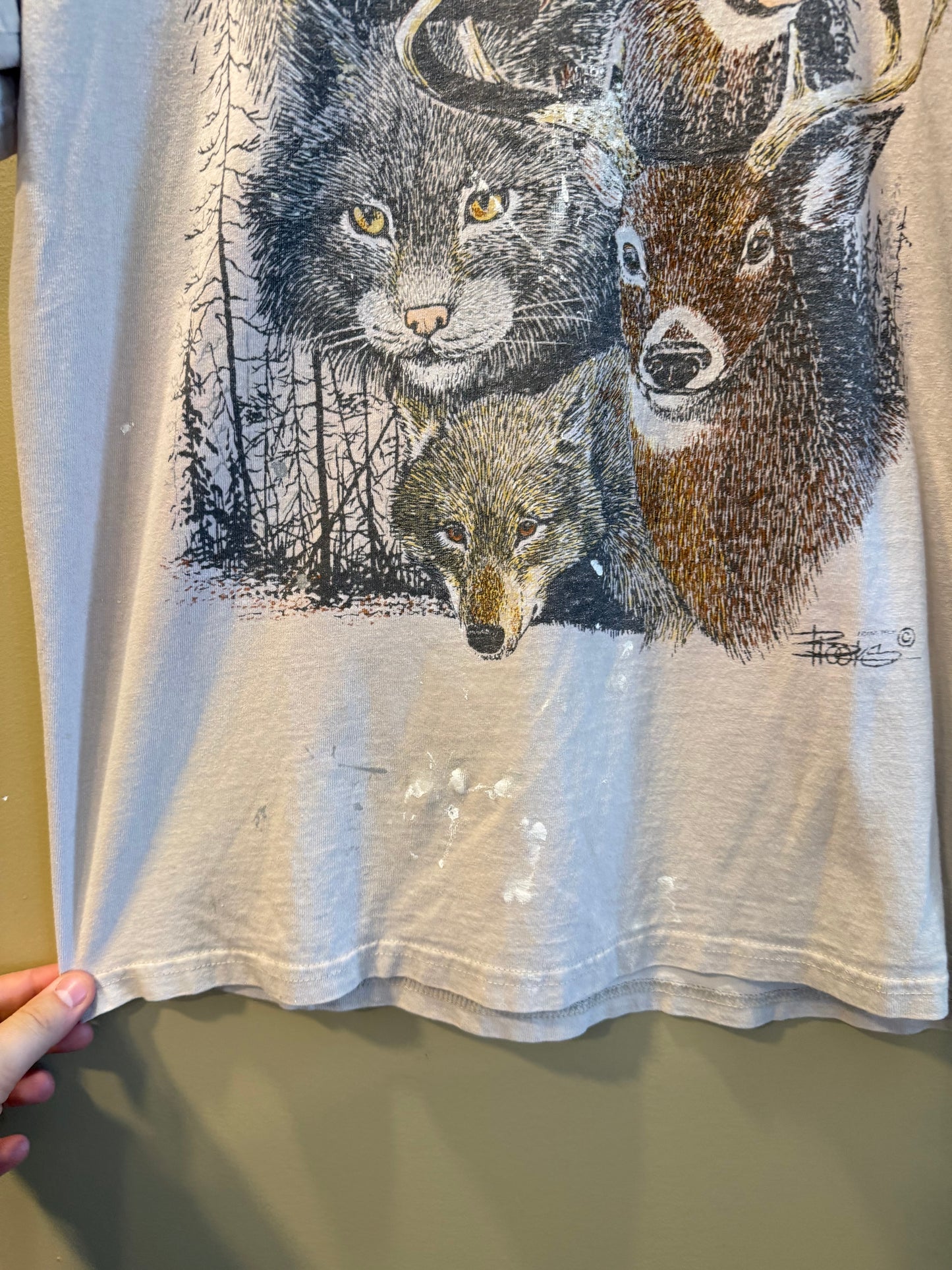 Vintage Windsor Wildlife Nature Distressed T-Shirt- L