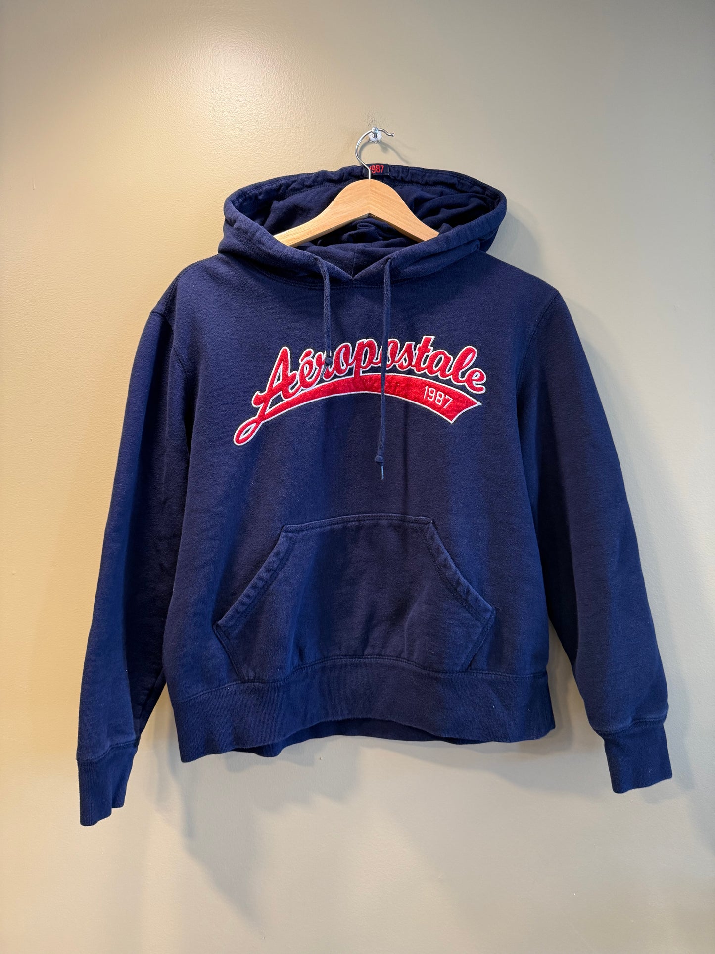 Vintage Y2K Aeropostale Navy Blue Hoodie Sweatshirt- S