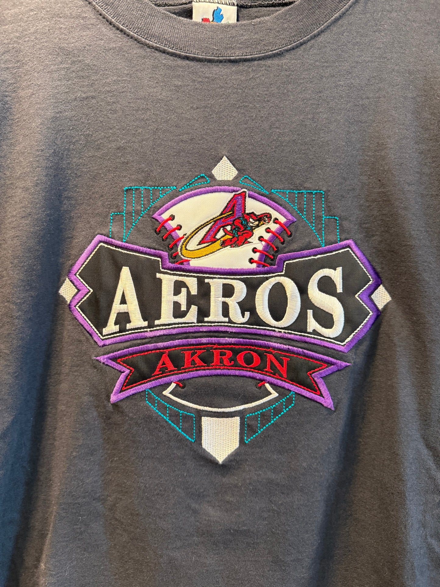 Vintage Akron Aeros Minor League Baseball T-Shirt- L