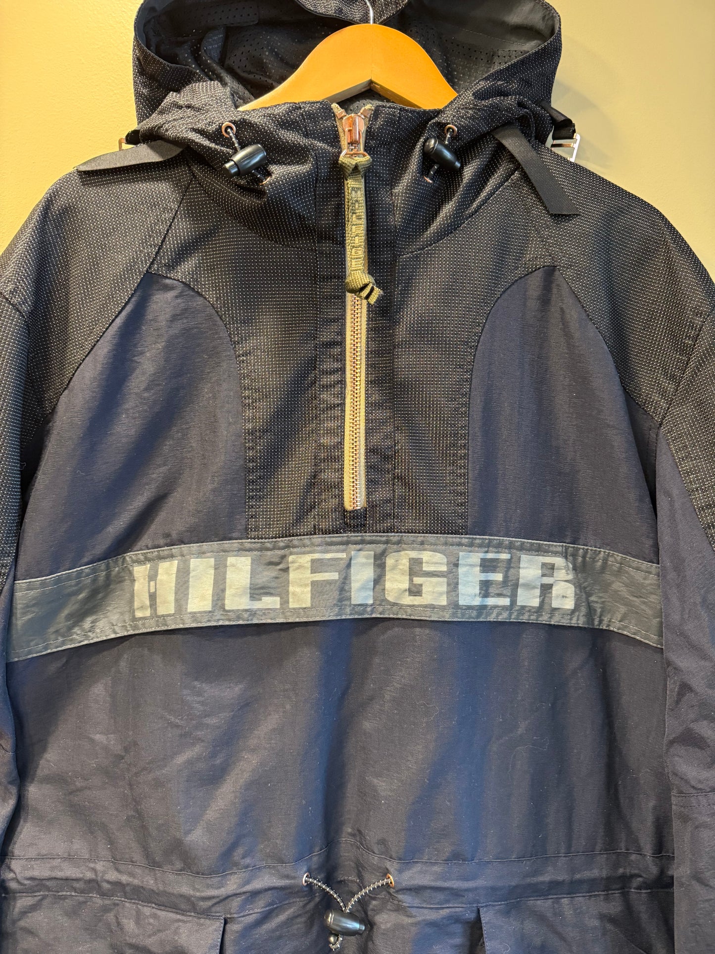 Vintage Tommy Hilfiger Black Rain Jacket- M/L