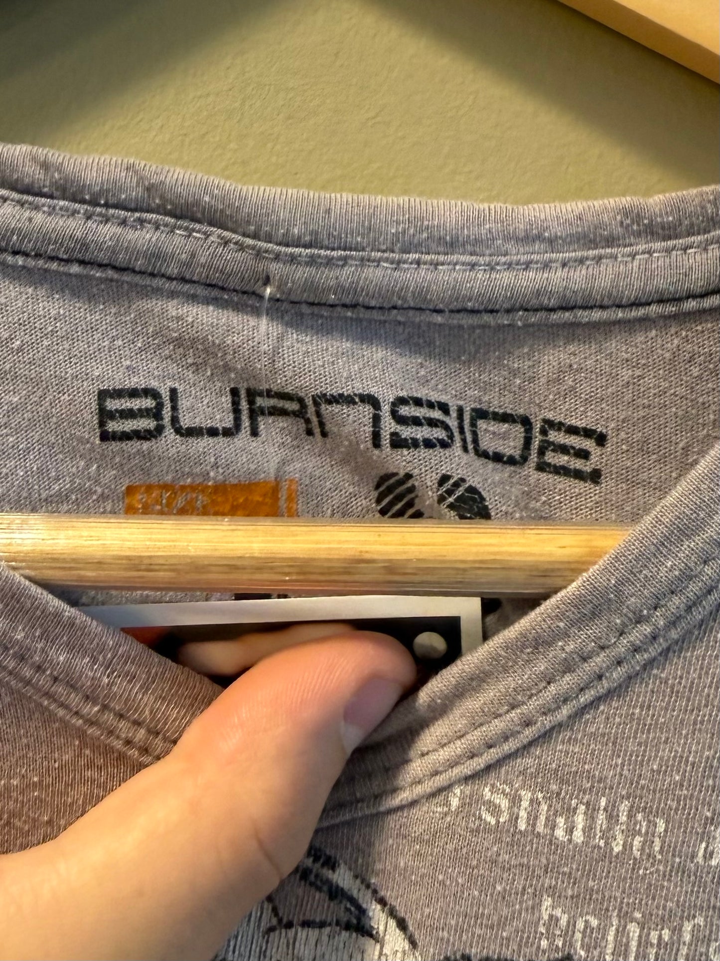 Vintage Y2K Burnside Eagle Print Dark Gray T-Shirt- S/M