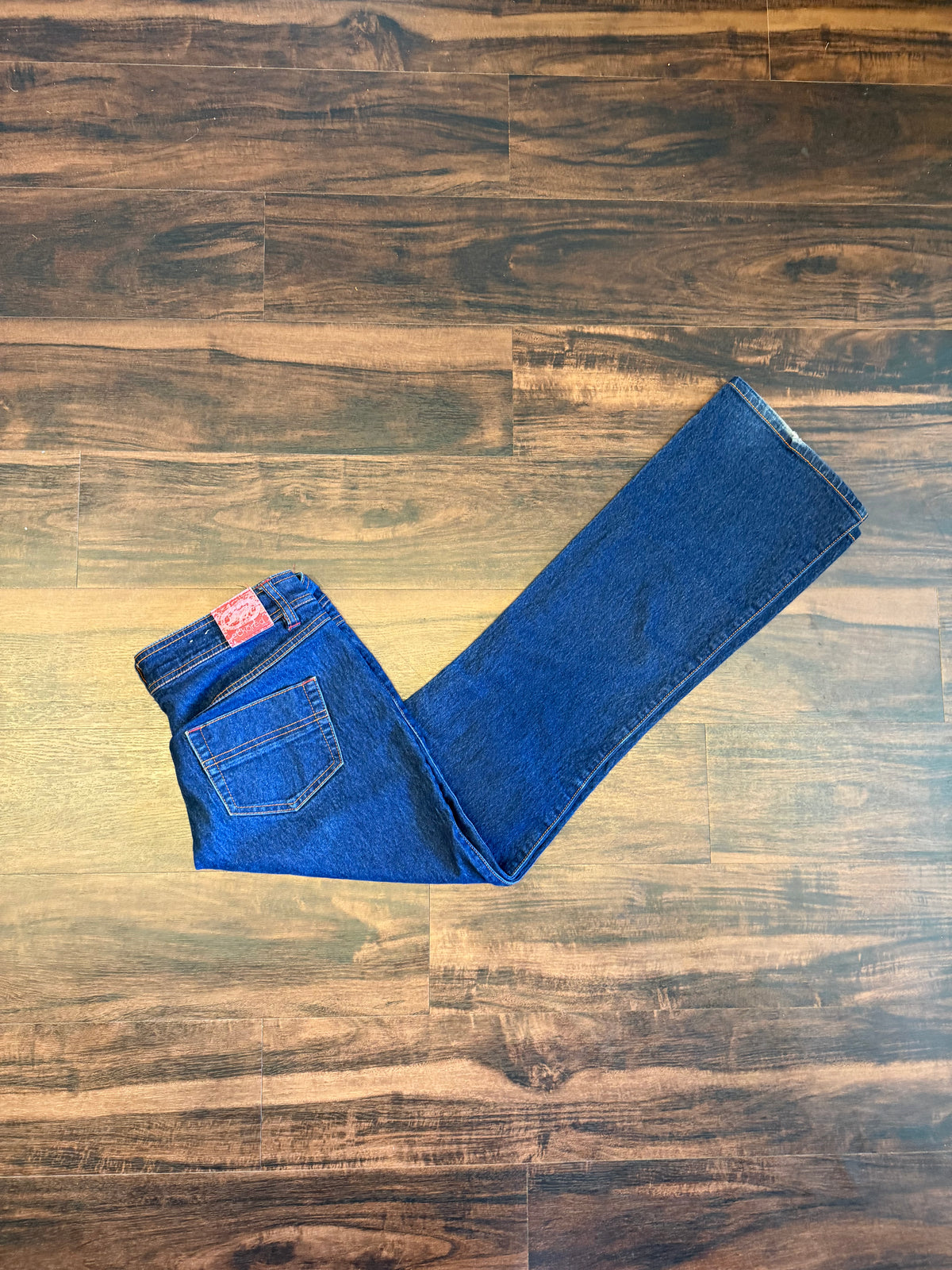 Vintage Ecko Red Dark Wash Flared Low Rise Jeans- 32x31