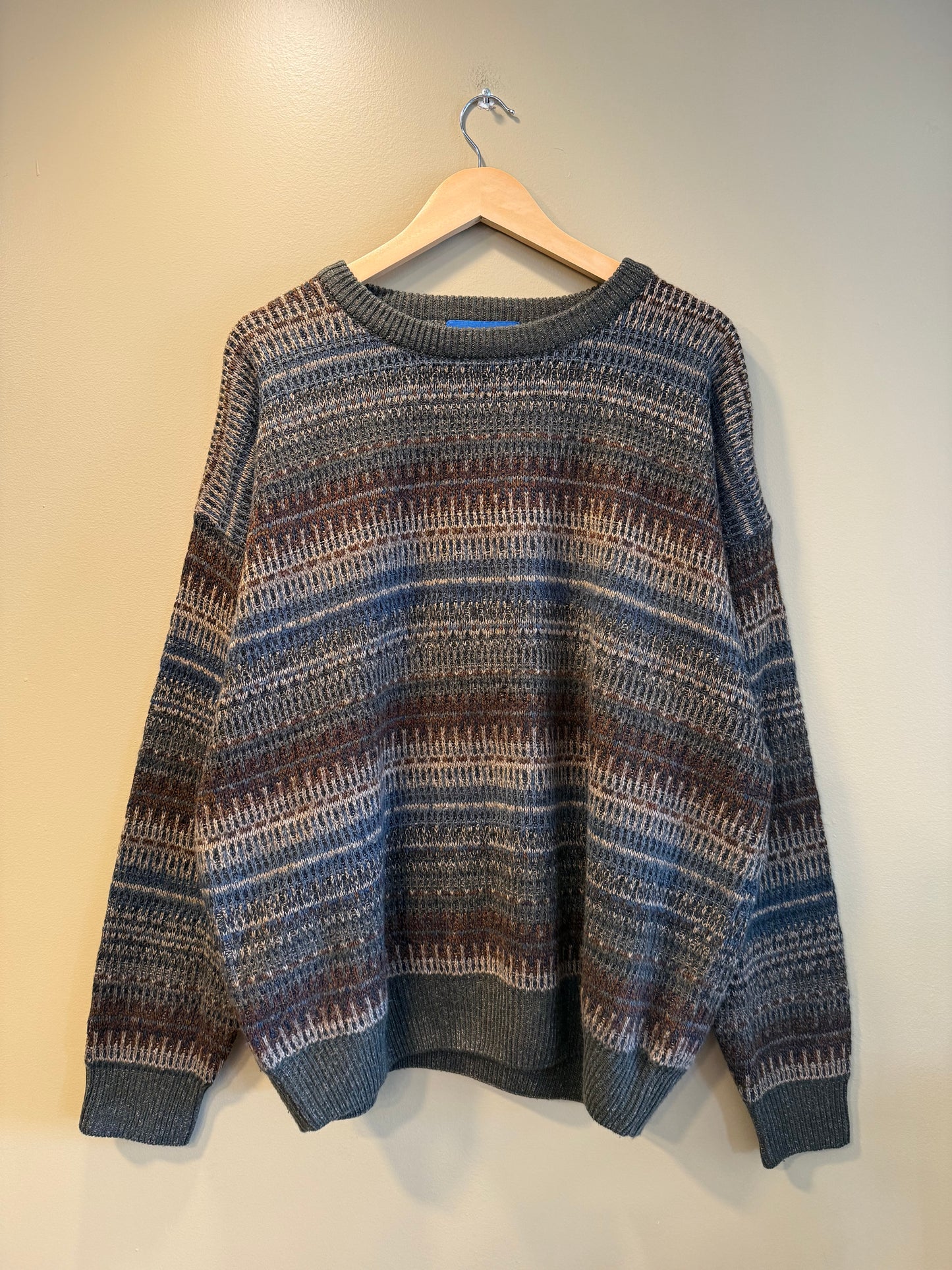 Vintage Towncraft Neutral Patterned Sweater- XL